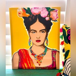 Beautiful Frida Kahlo Canvas Print. Gorgeous vibrant colors!!